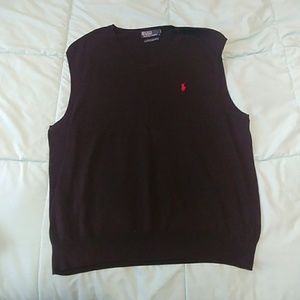 2XL Black V-Neck Sweater Vest Ralph Lauren